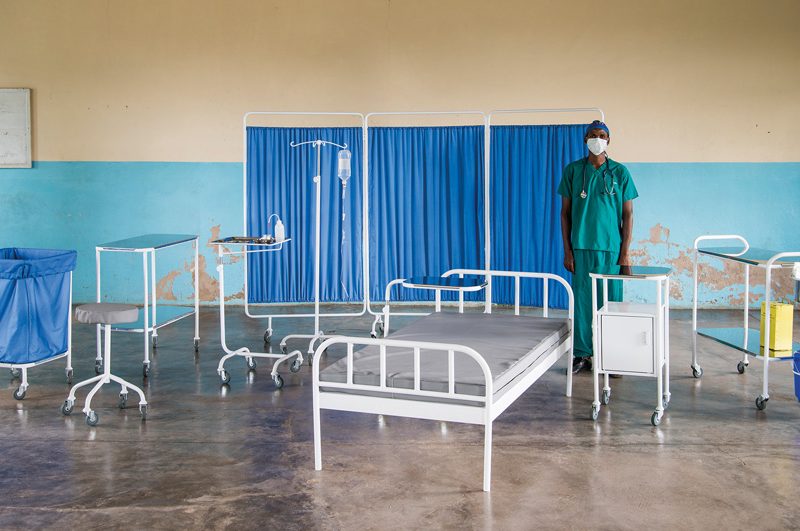 Image of Super Local design studio's hospital bed, trolleys and privacy screens, made by local Malawians